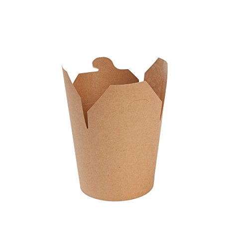 BIOZOYG Nudel-Box Take Away Asia-Box To Go envases Fideos I Caja de cartón Kraft orgánica con Tapa Plegable y PLA Revestimiento Interior compostables I 50 Cajas cartón marrón 650 ml para Fideos