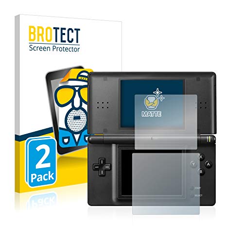 BROTECT Protector Pantalla Anti-Reflejos Compatible con Nintendo DS Lite (2 Unidades) Pelicula Mate Anti-Huellas