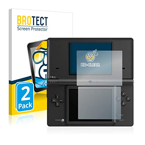 BROTECT Protector Pantalla Compatible con Nintendo DSi Protector Transparente (2 Unidades) Anti-Huellas