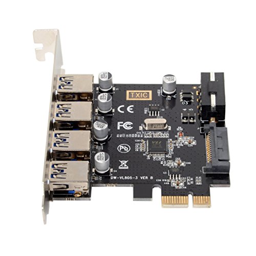 cablecc Adaptador de tarjeta de expansión PCI Express PCI-E a USB 3.0 HUB de 4 puertos para placa base