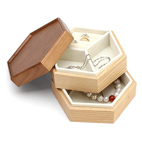 Caja de Joyas Caja de joyería Simple de Madera Caja de joyería de múltiples Capas de Gran Capacidad Pulsera Collar Anillo Caja de Almacenamiento Joyero Viaje Decorativas