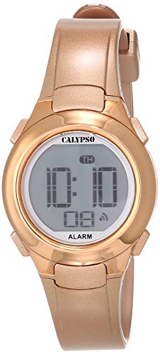 Calypso - Reloj Digital Unisex con Pantalla LCD y Correa de plástico de Color Dorado K5677/3