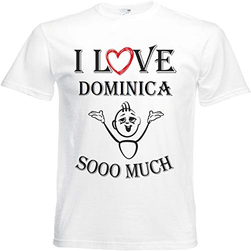 Camiseta I Love Dominica para mujer, hombre y niños en color blanco Blanco 05 Hombre 2X-Large