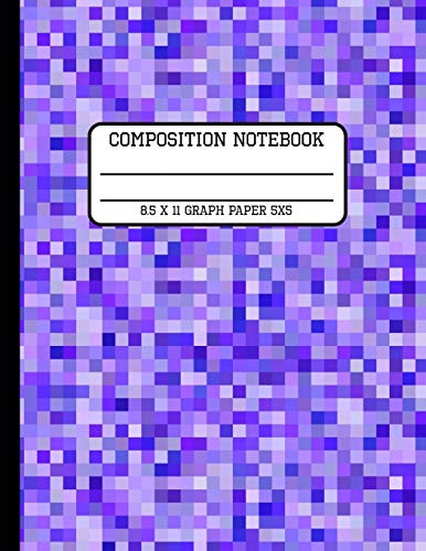 Composition Notebook Graph Paper 5x5: Fun Trendy Pixel Back to School Quad Writing Book for Students and Teachers in 8.5 x 11 Inches