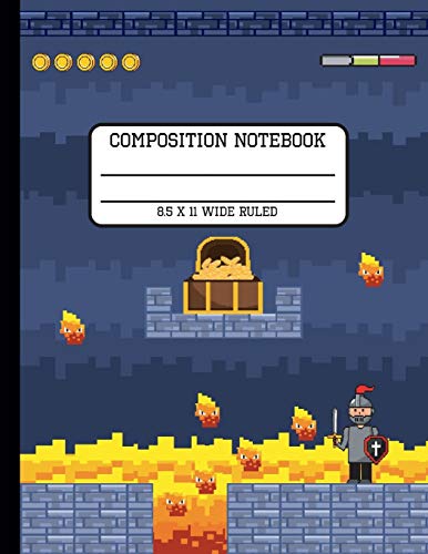 Composition Notebook Wide Ruled: Video Game Fun and Trendy Back to School Writing Book for Students 8.5 x 11 inches