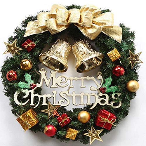 CROSYO Guirnalda de Navidad Árbol de Navidad Campana Redonda Decoración Handcraft Elegante Holiday Wreath Wall Decoración de Navidad (Color : Deep Sapphire)
