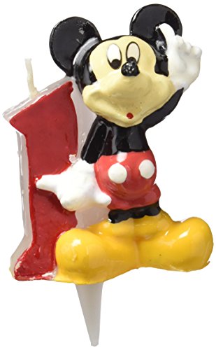 dekora - Vela de Cumpleaños Mickey Mouse Numero 1