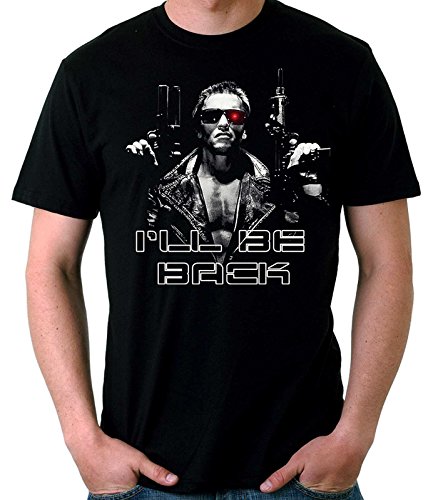 Desconocido 35mm - Camiseta Hombre Terminator I'Ll Be Back - Funny - Negro - Talla XXL