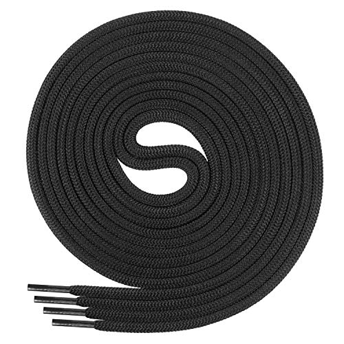 Di Ficchiano - 3 pares de cordones redondos para zapatos de negocios y piel, cordones resistentes a la rotura, diámetro de 3 mm, color negro, longitud de 110 cm