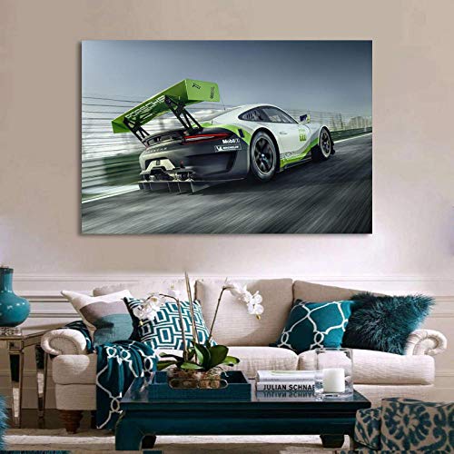 EDGIFT2 Racing Car Porsches 911 GT3 R Sport Car Wall Art Posters e Impresiones Pinturas de Lienzo Modernas para decoración de Sala de Estar 60X80cm 24x32 Pulgadas Sin Marco