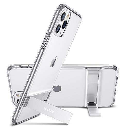 ESR Funda Metal Kickstand para iPhone 11 Pro, Soporte Vertical y Horizontal, Protección Reforzada contra caídas. Suave Tapa Trasera de TPU. para iPhone 11 Pro. Transparente (2019)