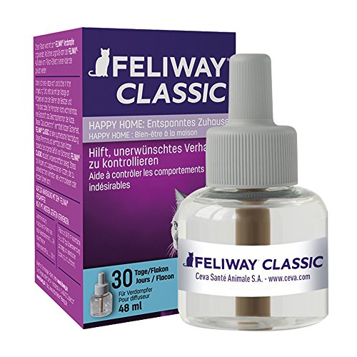 FELIWAY Classic - Antiestrés para Gatos - Marcaje con orina, Miedos, Cambios en el Entorno, Arañazos Verticales - Recambio 48ml