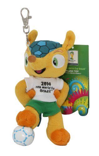 FIFA - Peluche de fuleco de de 13 cm subido en la pelota con llavero la mascota oficial de la copa mundial de la fifa 2014 brasil