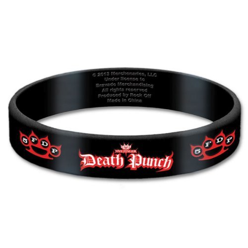Five Finger Death Punch Black Wristband Gummy Rubber Bracelet Band Logo Official
