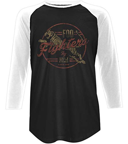 Foo Fighters 'Tiger' (2 Tone) 3/4 Length Sleeve Raglan Baseball Shirt (XX-Large)