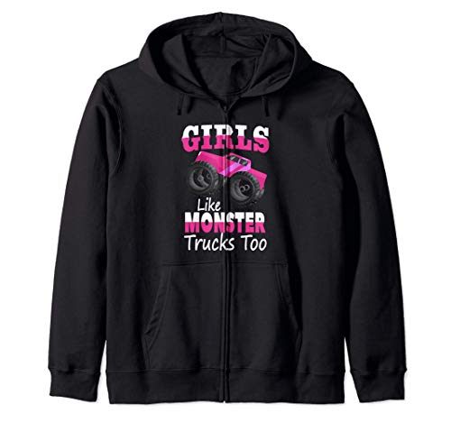 Girls Like Monster Trucks Too | Monster Truck Rally Chick Sudadera con Capucha