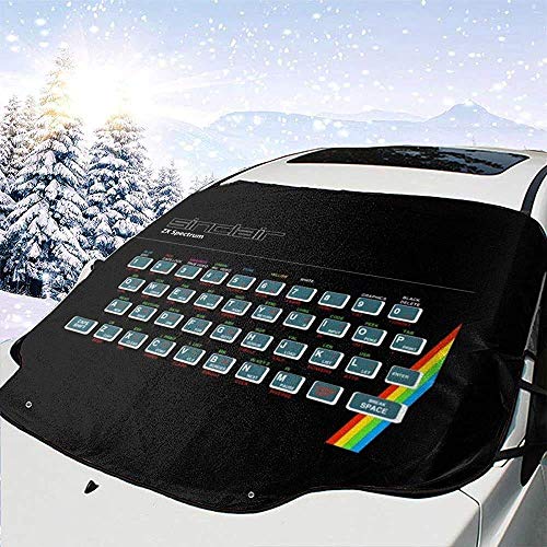 GOSMAO Sinclair ZX Spectrum Consola de Juegos Cubierta de Nieve para Parabrisas de Coche, Parasol de eliminación de Hielo, Apto para Coches universales, 147x118cm