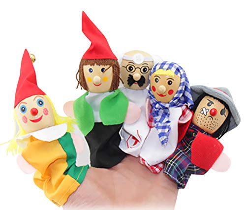 Happy cherry - 6 PCS Conjunto de Títeres de Dedos de Cuentos para Niños Bebés Juguetes Marionetas de Mano de Dibujos Animados Lindas Colorido - Muñecos