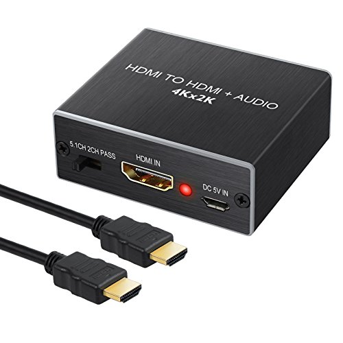 HDMI Extractor Audio 4Kx2K HDMI Convertidor con HDMI 1.4 Cable HDMI a HDMI +Óptico SPDIF Toslink RCA L/R + 3.5mm 2016P @ 30Hz Convertidor Digital a Analógico para PS3 PS4 Blu-ray DVD Xbox TV