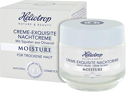 HELIOTROP Naturkosmetik Crema de noche de Moisture exquisita, para una sensación aterciopelada en la piel, refuerza el equilibrio sensible de lípidos hidrolípidos, 50 ml