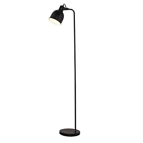 HomeSouth - Lámpara de pie para salón, Dormitorio, lámpara de Suelo con Interruptor de Cable y pie, en Metal Color Negro, Modelo Maia, Medidas: 136 cm (Alto).