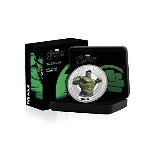 IMPACTO COLECCIONABLES Marvel Los Vengadores Hulk Edición Luxe - Moneda / Medalla bañada en Plata .999 - 65mm