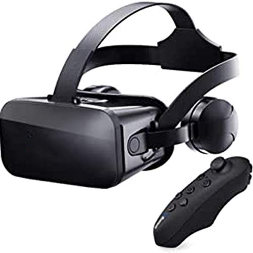 J20 VR Gafas, Gafas De Realidad Virtual Juegos Compatibles Y 360 Grados Películas En 3D con Suaves Y Confortables con iPhone Y Android Gafas 3D Experience,Negro