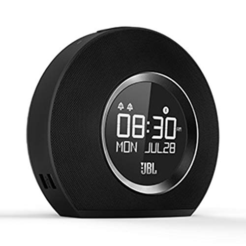 JBL Horizon - Radio Despertador de doble alarma inalámbrico Bluetooth con puerto de carga USB y Luz LED Ambiental Despertar de Amanecer, color negro