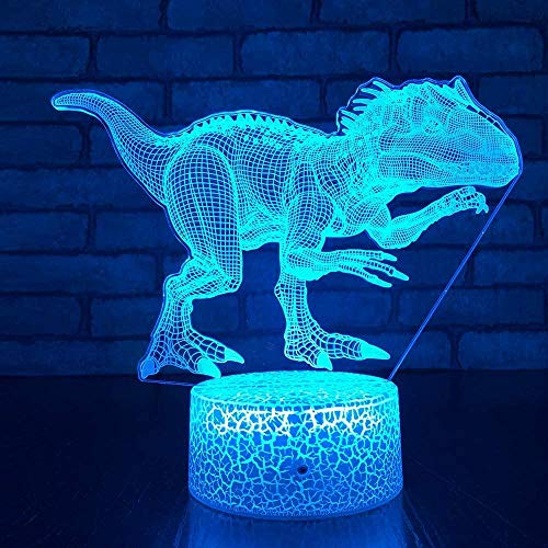 Juguetes de dinosaurios Luces nocturnas para niños T Rex Light 16 colores cambian con control remoto Ilusión óptica Lámparas de noche Jurassic World Juguetes para niños de 3 4 5 6 7 8 9 años Regalos