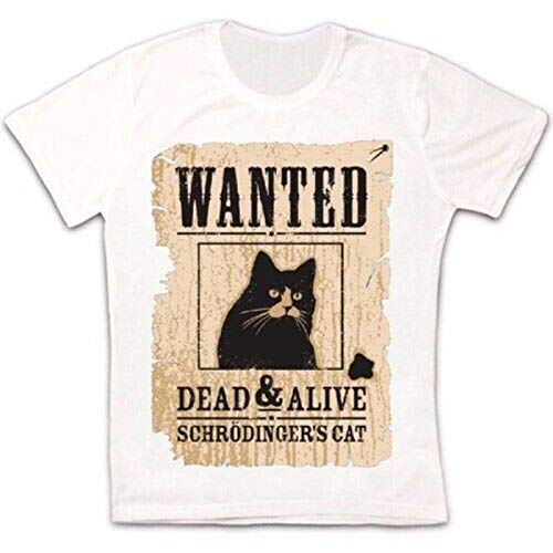 KAIYUAN Schrodinger Cat Wanted Dead Or Alive Men Women Top Retro Unisex T Shirt-2XL,Men