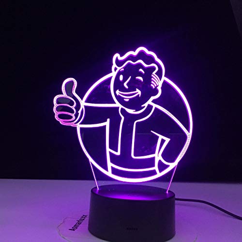 Lámpara de mesa 3D Acrílico LED multicolor Juego de luz nocturna Lámpara de mesa USB Decoración del dormitorio