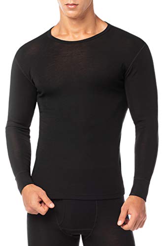 LAPASA Ropa Interior Deportiva para Hombre Pantalón/Camiseta/Conjunto de Lana Merino Baselayer M31 (L, Black (Camiseta))