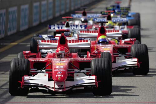 Lienzo 100 x 70 cm: Michael Schumacher, Ferrari 248, heads Top 10, Brazilian GP 2006 de Motorsport Images - cuadro terminado, cuadro sobre bastidor, lámina terminada sobre lienzo auténtico, impresi...