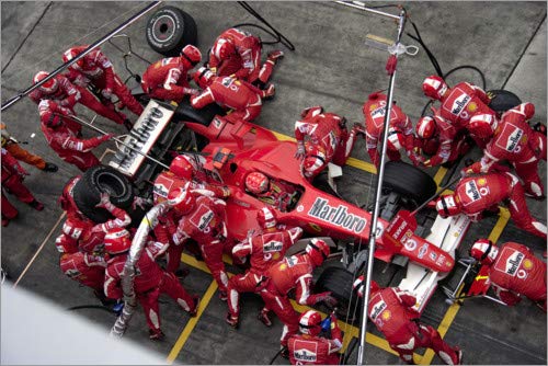 Lienzo 100 x 70 cm: Michael Schumacher, pitstop Ferrari 248 F1, Chinese GP 2006 de Motorsport Images - cuadro terminado, cuadro sobre bastidor, lámina terminada sobre lienzo auténtico, impresión en...