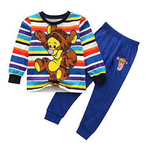 LOKKSI - Conjunto de pijama para niños y niñas, ropa de dormir para niños de 2 a 7 años