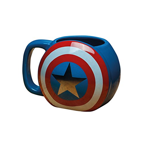 Marvel Avengers - Taza de cerámica, diseño del Capitán América con escudo, multicolor, 10 x 13 x 9 cm