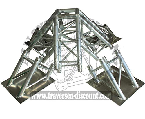 Messestand Traversen T290-4 Pyramiden Set 90° mit Spitze und 4 Bodenplatten, Alu System Trussing AST - Alu Traverse Aluminium Träger