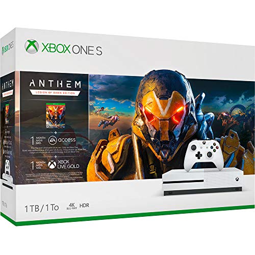 Microsoft Xbox One S + Anthem Blanco 1000 GB Wifi - Videoconsolas (Xbox One S, Blanco, 8192 MB, DDR3, AMD Jaguar, AMD Radeon)
