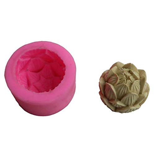 Molde de silicona con forma de loto en 3D, molde creativo para tartas de chocolate, molde de jabón de mano de loto 3D, 2 unidades