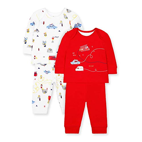 Mothercare Io B Rescue 2pk Pjs Conjuntos de Pijama, (Red 51), Early Baby (Size:2.3) para Bebés