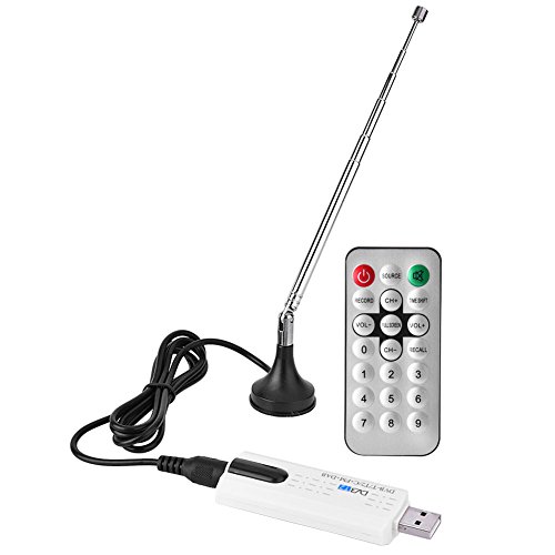 Mugast Digital DVBT2 TV Stick Tuner, Receptor de TV HD portátil con Antena DVB-T2 / T/C + FM + Dab + SDR USB 2.0 para computadora PC