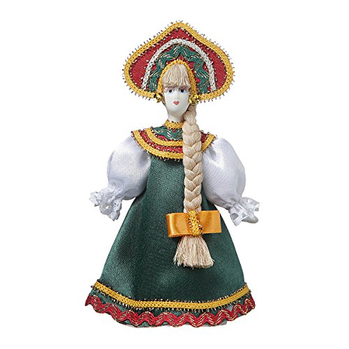 Muñeca de Porcelana Hecha a Mano Rusa en Traje folklórico Tradicional 17,5 cm 06-08