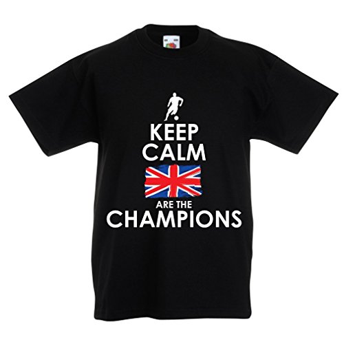 N4507K La Camiseta de los ninos North Irish Are The Champions ! (12-13 Years Negro Multicolor)