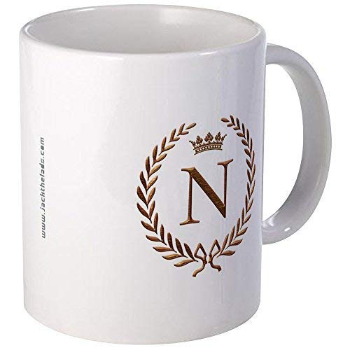 N\A Idea Hombres y Mujeres Taza de café con Monograma de la Letra Inicial Napoleón Regalos para papá, Esposo, Regalos de cumpleaños, papá, Sarcasmo,