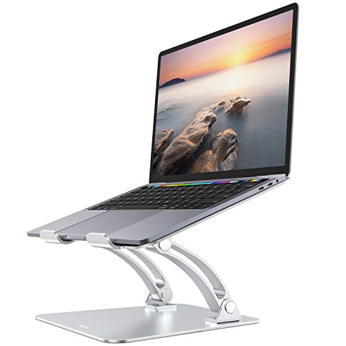 Nulaxy Soporte Portátil, Ergonómico Laptop Stand, Soporte Ajustable para Portátil de Aluminio Compatible con MacBook, Air, Pro y otras Computadoras Portátiles de 10-17.3 pulgadas, Plata