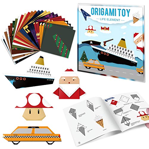PAPERKIDDO Papel de origami 104 hojas por kit con 13 proyectos y libro de texto en color