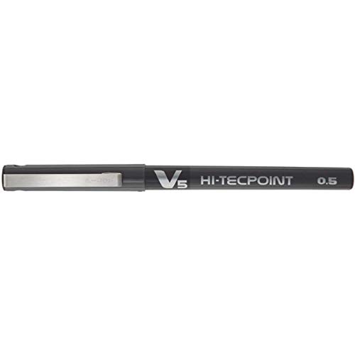 Pilot Hi-tecpoint V5 - Bolígrafos de tinta liquida, Negro, 12 unidades