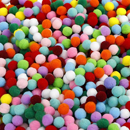 Pompones de Colores Mini Pompoms Multicolor Bola para Bricolaje, Manualidades y decoraciones Artesanía para Hobby Suministros 10mm /0.4 pulgada para Niños Creativo Elásticos (2000 piezas)