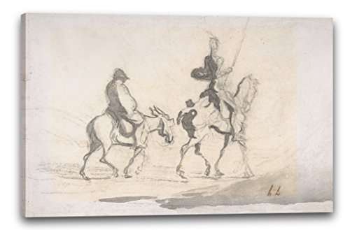 Printed Paintings Impresión sobre Lienzo (80x60cm): Honoré Daumier - Don Quijote y Sancho Panza