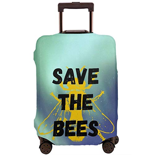 Protector de Maleta de Viaje Honey Bee Save The Bees Funda de Equipaje Funda Protectora de Maletero de Viaje Fundas Protectoras de Maleta elástica Se Adapta a Equipaje de 18 a 21 Pulgadas